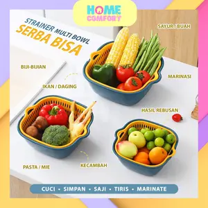 6IN1 Keranjang Pengering Sayuran Buah 6in1 Wadah Peniris Cuci Sayur Buah Saringan Serbaguna Kitchenware