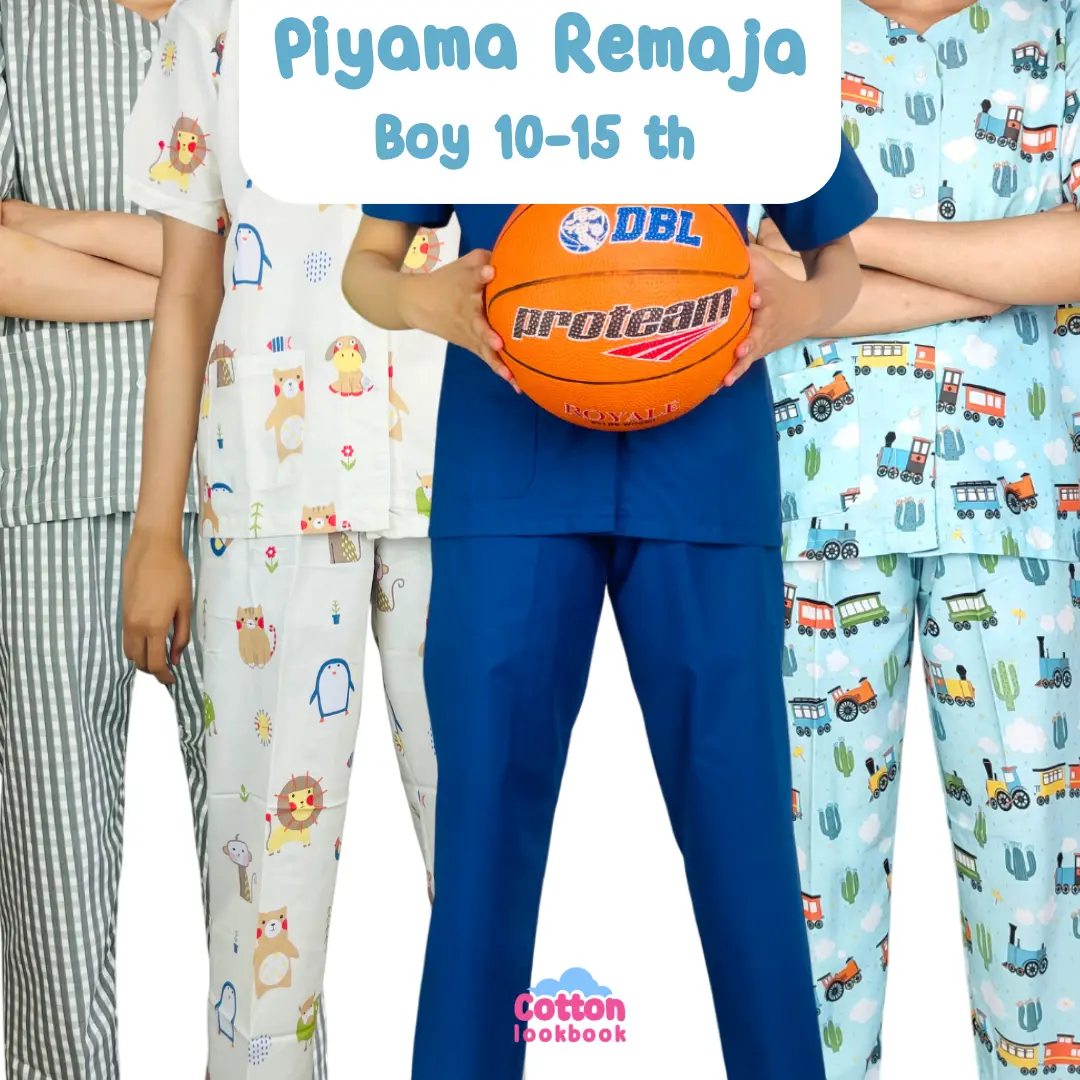 COTTON LOOKBOOK - PIYAMA REMAJA ANAK LAKI LAKI KATUN / BAJU TIDUR ANAK BOY SMP 10 11 12 13 14 15 TAHUN /  BAJU RUMAH ANAK SIZE ANAK COWO BESAR / SIZE XL