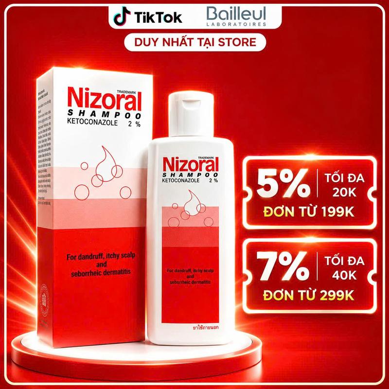 Dầu gội đầu Nizoral Shampoo Janssen điều trị và dự phòng gàu, lang ben và viêm da tiết bã, hỗ trợ mọc tóc (100ml)