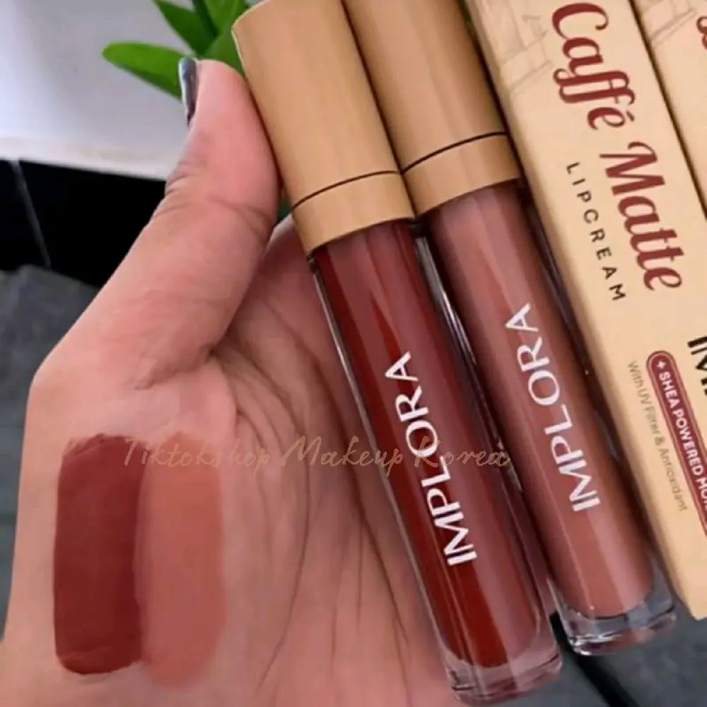 2 pcs SET OMBRE Implora Caffe Matte Lipcream - Lipstik Matte dengan Shea Powered Formula untuk Tampilan Lip Matte yang Tahan Lama - Paket Ombre Lipcream Lipstick lip cream