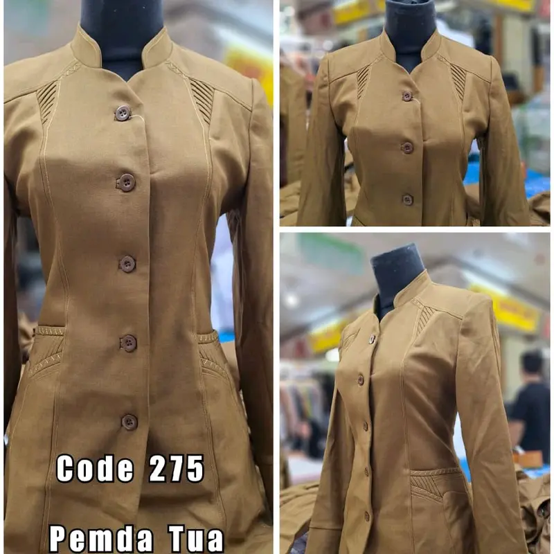 Stelan Blazer Baju Guru Wanita Khaki Tua dan Muda Size S-5L Seragam Kantor Setelan Kerja 2