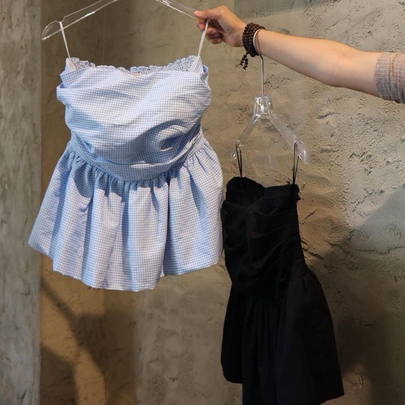   CÓ BIGSIZE  Áo Quây Cúp Ngực Có Mút A7 Vải Linen Nhún Ngực Bo Chun Sau Nữ  Top Kem Women Nhung Voi 