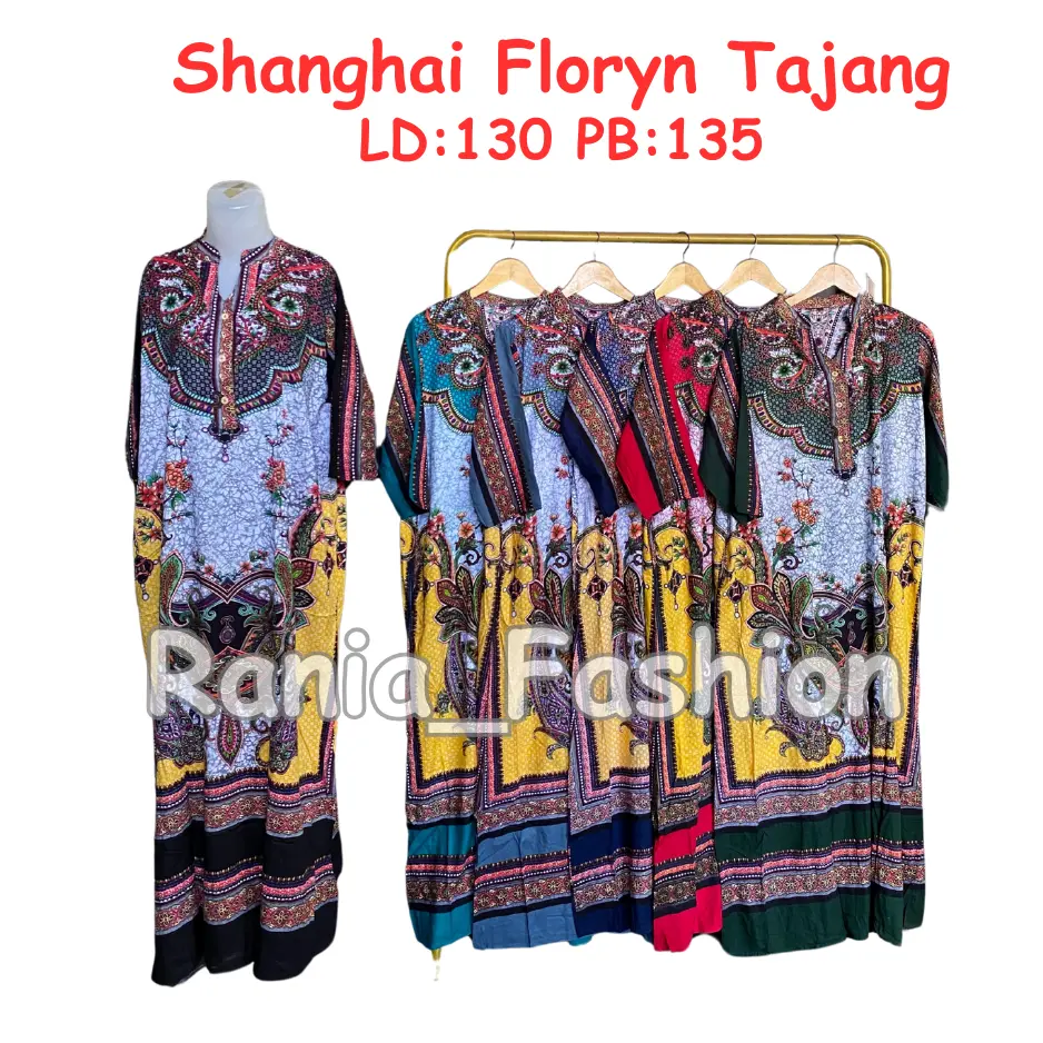 Daster Rania Fashion SANGHAI FLORA TAJANG  Terbaru Viral
