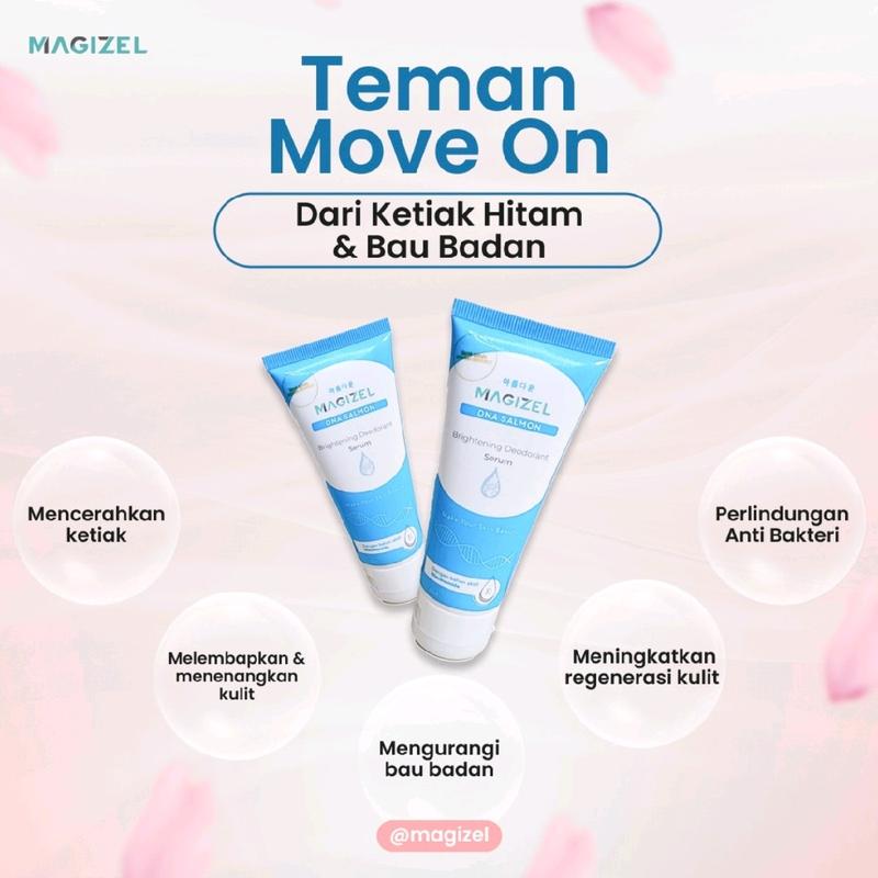 MAGIZEL DNA SALMON BRIGHTENING DEODORANT SERUM Antipespirant Niacinamide Lemon Bau Ketiak Pencerah 5