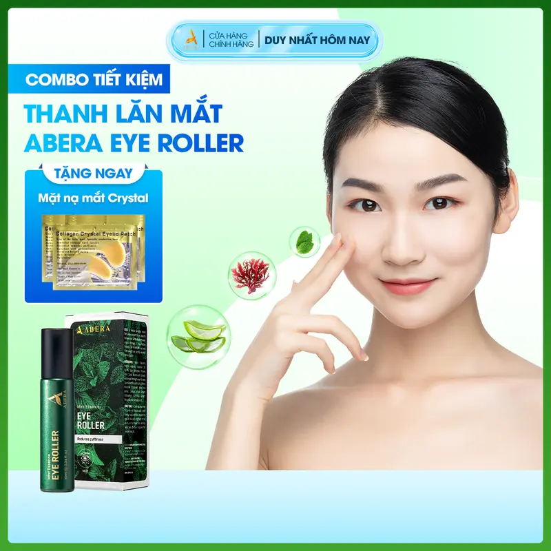 [COMBO TIẾT KIỆM]  Thanh lăn mắt Abera 10ML giảm thâm, cải thiện nếp nhăn mắt 0