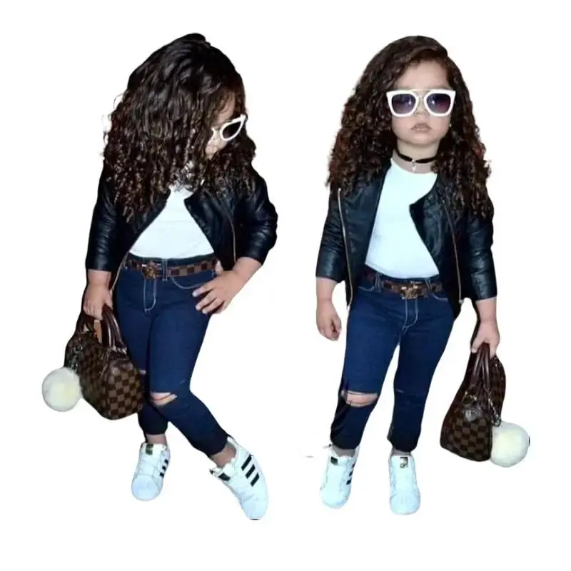 Celana Panjang Anak Perempuan Skinny Soft Denim Sobek Lutut 1-13 Tahun - Fashion