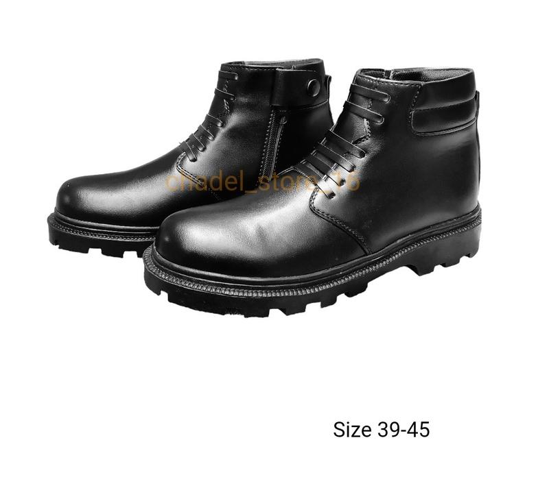 Product Introduction of sepatu pdh pria tinggi Resleting Tali mati Radial cocok untuk dinas harian kerja insatansi  polisi tni security satpampaskibra dan satpam Hak Datar (1 cm atau kurang) kilap doof Boots Shoes Karet Pantofel Polri 5