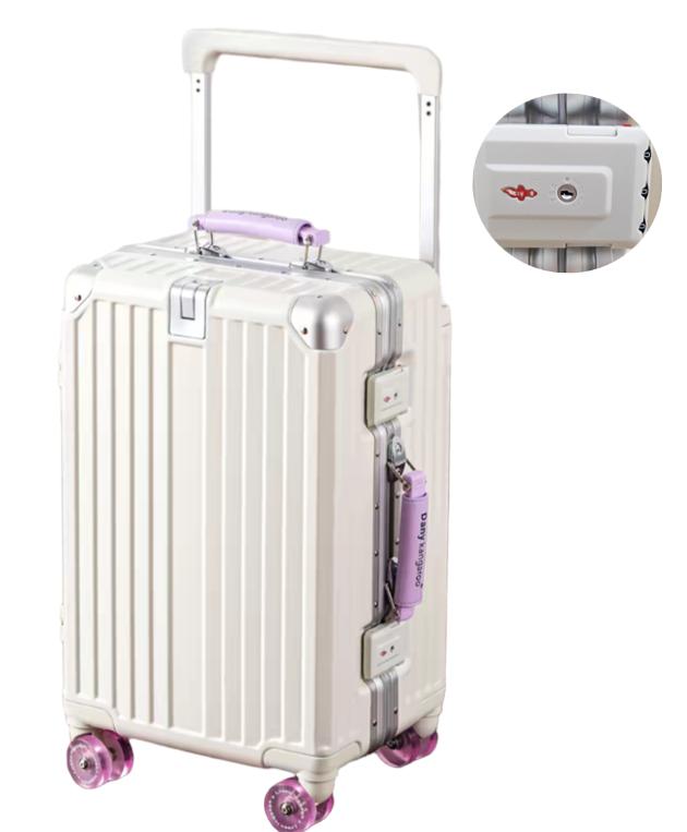 vali,Tay cầm kéo rộng thời trang, mở hai mặt với tỷ lệ 3:7, vali dung tích lớn, khóa mã số an toàn TSA, có móc treo ẩn và giá để cốc, bánh xe xoay 360° siêu mượt mà, giảm tiếng động.