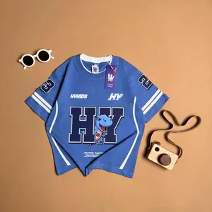 [Free Stiker Nama] Kaos Oversize Anak HYKIDS Motif Baseball Angka Dino untuk usia 1-12 Tahun Laki-laki dan perempuan