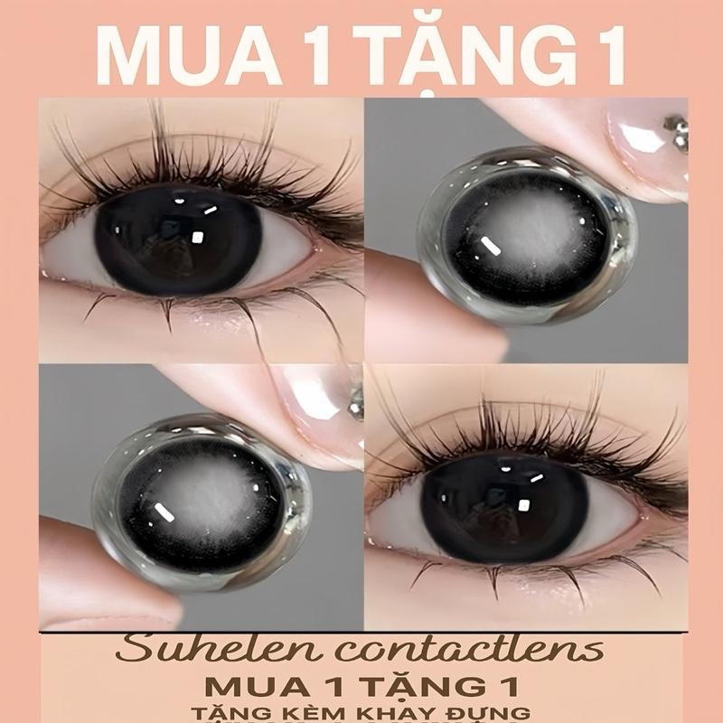 LENS CÓ CẬN -KÍNH ÁP TRÒNG MÀU ĐEN VN GIÃN TRÒNG MẮT DỄ THƯƠNG Lens Olivia monrose DIA : 14.5 VÀ 14.0