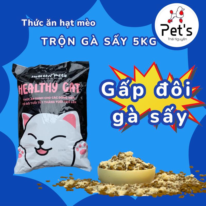   Nhiều Gà Sấy  HEALTHY CAT MIX RUỐC 5kg - Thức ăn hạt khô cho mèo trộn gà sấy 5kg cung cấp dinh dưỡng toàn diện hỗ trợ sức khỏe và phát triển khỏe mạnh cho mèo 