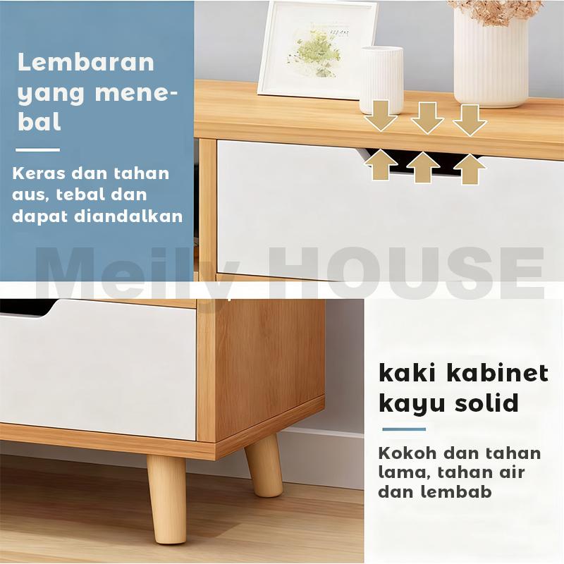 DF-3-Meja TV/Rak TV/Lemari TV/Minimalis/Aesthetic Modern Minimalis Gaya Nordic Kayu  Rak Elegan Hemat Ruang untuk Ruang Tamu Kamar Tidur Meja TV Sederhana Rak Film Cabinet TV UnitTV Cabinet Media Console dengan Laci dan Pintu Storage 【Garansi 5 Tahun】