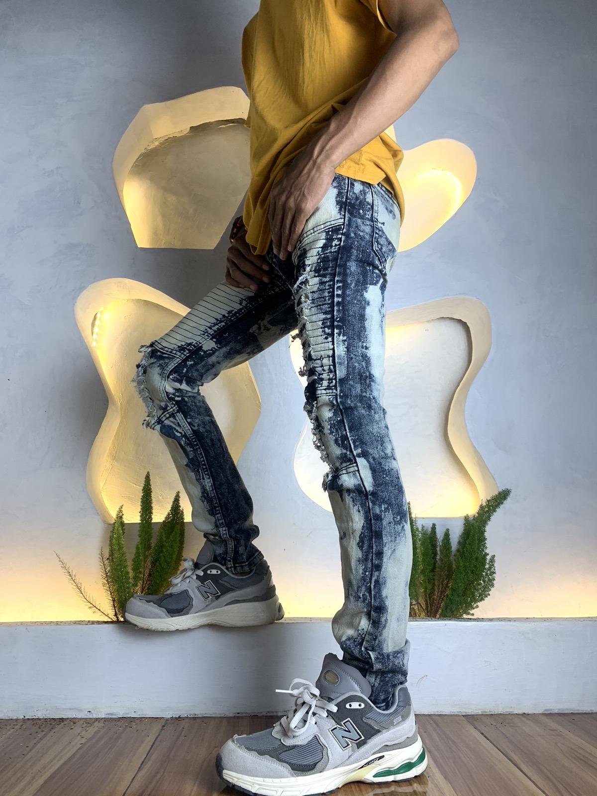 Celana Jeans Custom Fermentasion/Celana Jeans Ripped/Slimfit/Jeans Streach Skinny Panjang