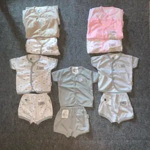 3 STELAN FLUFFY stelan baju bayi lengan pendek celana pendek BIS (isi 3psng) - SDDAB