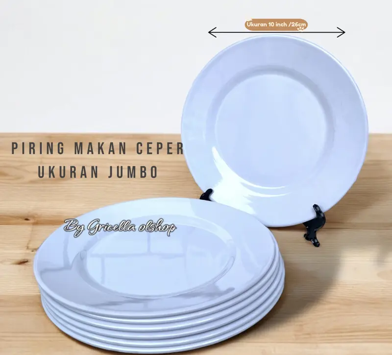 PAKET 6 PIRING MAKAN MELAMIN BULAT CEPER UKURAN JUMBO 26CM 0