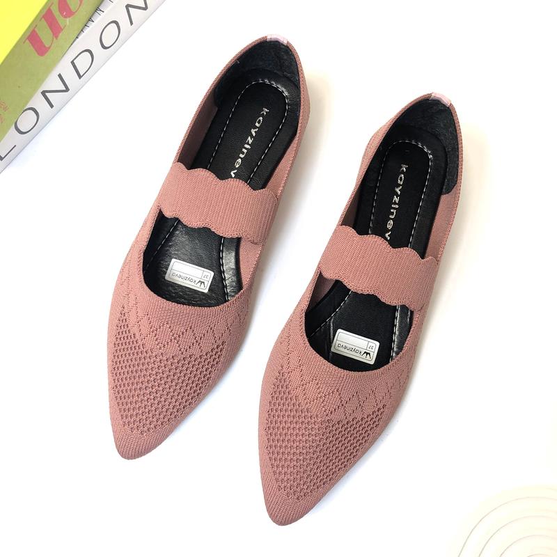 Kayzineva DD-01 Flat Shoes Wanita Kerja Tali Tengah Rajut Premium Sol Hitam Karet Perempuan 9