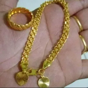 Gelang tikar titanium free cincin asli anti karat tidak luntur lapis emas 24k Anti Karat Perhiasan Bracelets