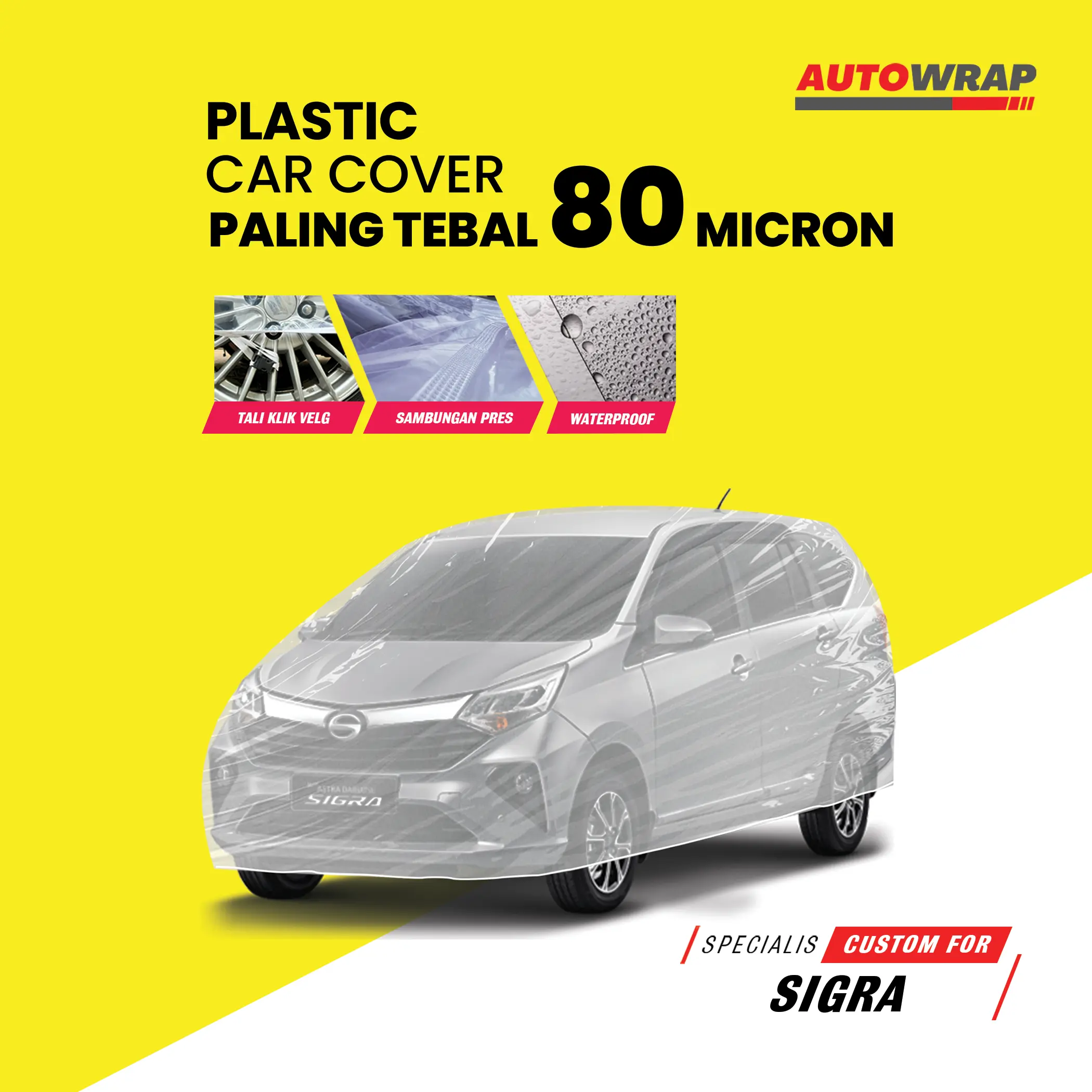 Cover Mobil Plastik Sigra Sarung Pelindung Transparan Anti Air sarung  mobil