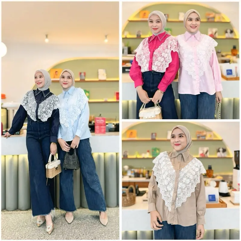 Atasan Renda cantik elegant di pakai 0