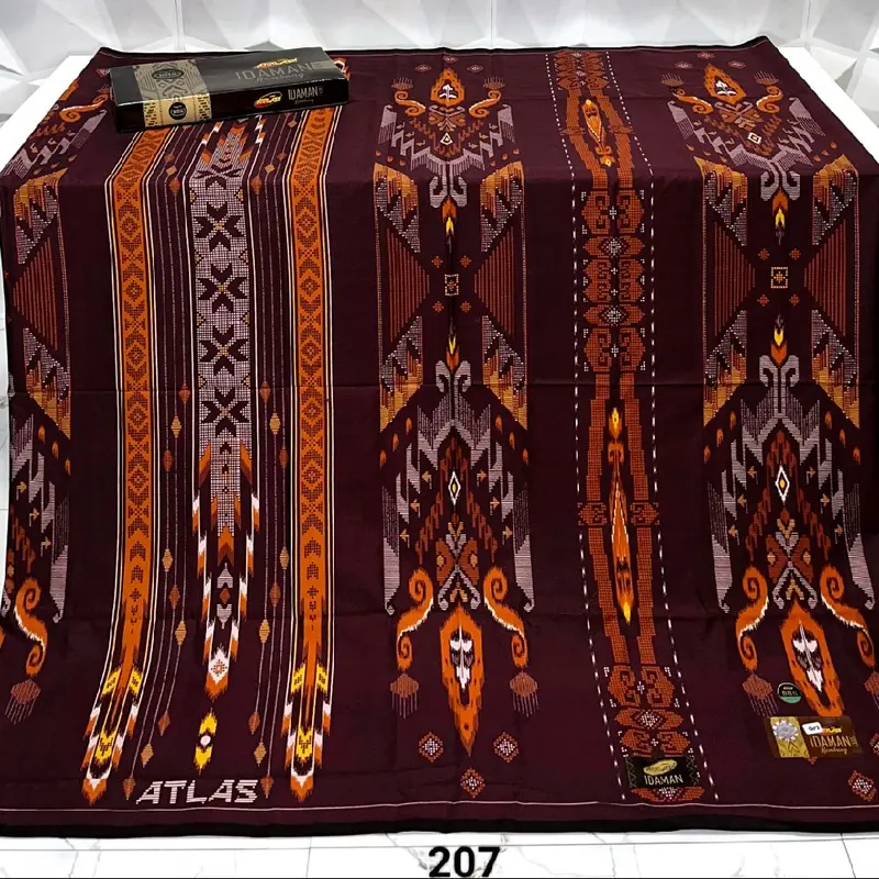 SARUNG ATLAS IDAMAN KEMBANG 555 MOTIF BHS SGE SGS SWL SJE Nyaman Gold Katun 1