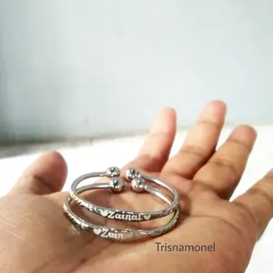 GELANG MONEL ANTI STEP ANAK UKIR NAMA MOTIF TRIBUSONO
