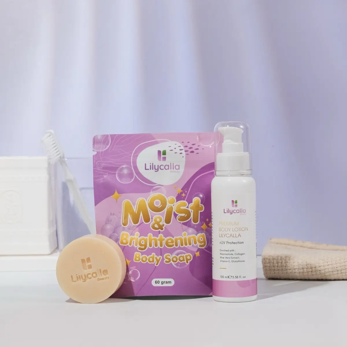 Paket combo 1lotion1sabun Perawatan Pencerah Mukadan badan