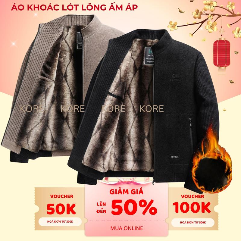 Áo khoác nam trung niên cho bố áo khoác ấm áp Mùa đông Menswear Jacket