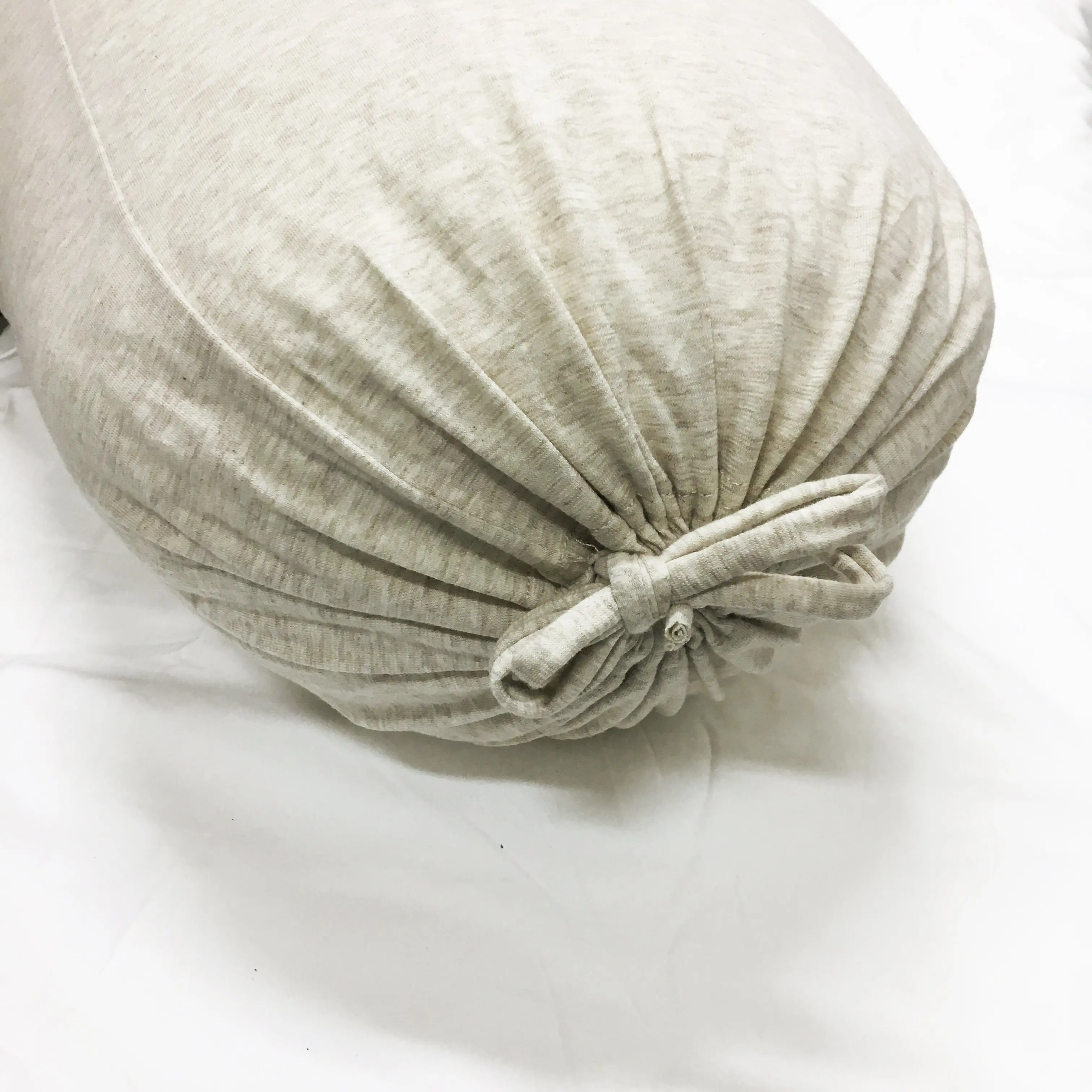 Cotton Pure Muslin Beige Jersey Cotton Bolster Case
