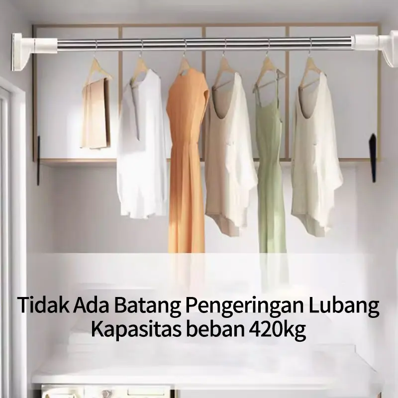 (COD)Tiang Gorden Fleksibel tiang jemuran toilet dapur jendela gordeng 8