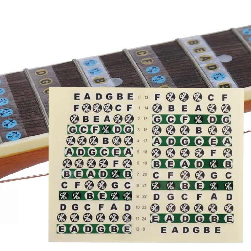 BEHUO Musical Instrument Guitar Accessories Beginner Electric Guitar Musical Scale Fingerboard Stickers Guitar Note Sticker Guitar Scales Stickers Fretboard Sticker Guitar Chord Stickers 3