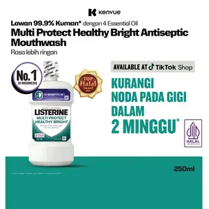 LISTERINE Healthy Bright 250 ml  Antiseptic Mouthwash - Obat Kumur Mulut Antiseptik Membersihkan Gusi