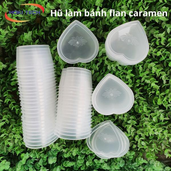 50 Hũ Làm Bánh Flan, hộp làm bánh flan Caramen, Rau Câu, panna cotta, Sữa Chua, Đựng Slime (Hộp Flan Có Nắp) - Hoki