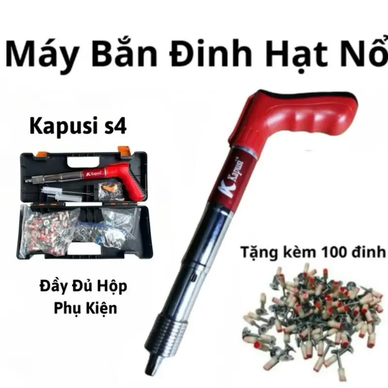 (Tặng Kèm 100 Đinh ) Máy Bắn Đinh Hạt Nổ Mẫu Mới nḣất 2025 Bắn Đinh Bê Tông S4
