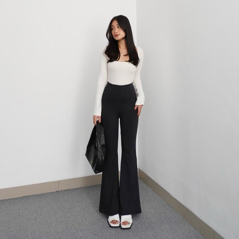 Ilaya Flare Pants Highwaist - Kulot Cutbray - Celana Cutbray Korea Formal 6