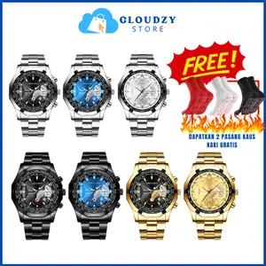 CLOUDZY [Beli 1 Gratis 1] MREURIO Mekanik Otomatis Jam Tangan Pria Luxury Stainless Steel Original Anti Air Automatic Watch