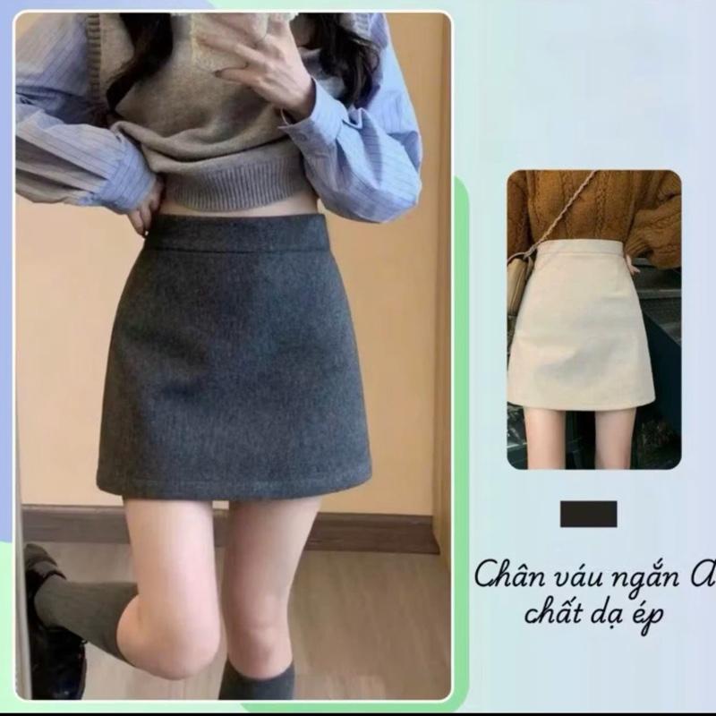 Chân Váy Dạ Ép Ngắn Lưng Cao Basic Phong Cách Hàn Quốc Có Quần Bảo Hộ Tôn Dáng Chất Liệu Dạ Ép Thoả Mái Phù Hợp Nhiều Dịp