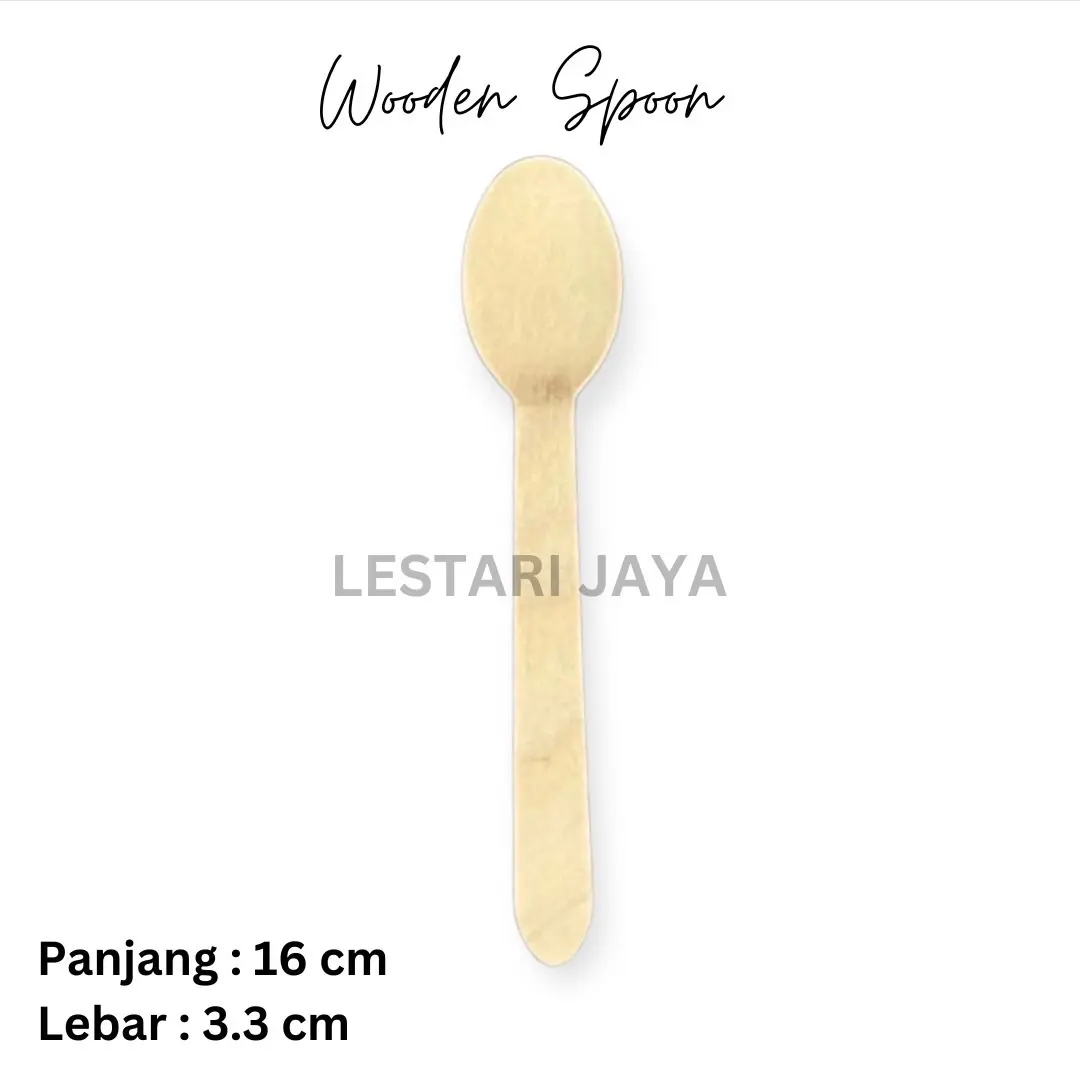 (10 Pcs) Sendok Makan Kayu Wooden Spoon / Sendok Kayu / Sendok Cake 16 Cm