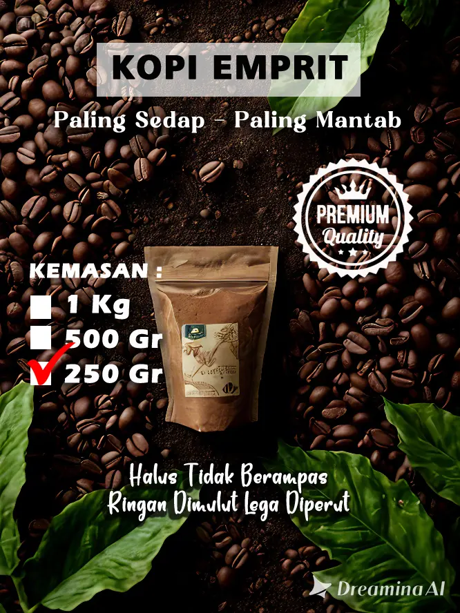 Kopi Bubuk Murni 250 Gr Cap Emprit - Aroma dan Rasanya Bikin Nagih di Mulut - Robusta, Coffee