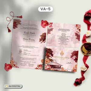 ( Isi 100 Pcs ) Undangan Pernikahan Tema Vintage Art