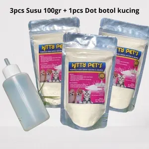 Paket Hemat 3pcs Susu Kitty pets 100gr + 1pcs Dot Botol Kucing untuk Hewan Peliharaan