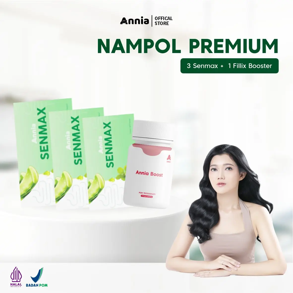 Paket Nampol Premium 30 Hari Annia (Fillix 15 + Senmax Annia 30) - Komposisi Kayu Rapat, Kemuning, Aloe Vera, Black Tea dan Mengkudu - Minuman, Tea