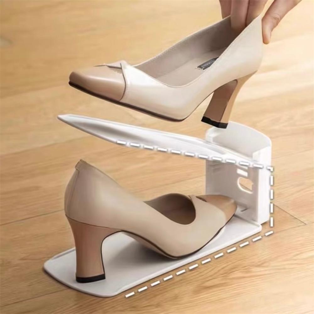 Organizer Sepatu 2 Susun Plastik Shoes Organizer Susun Adjustable Shoe Stacker | Simple Shoe Rack Organizer Plastic Space Saving Double Layer Adjustable Shoe Stand