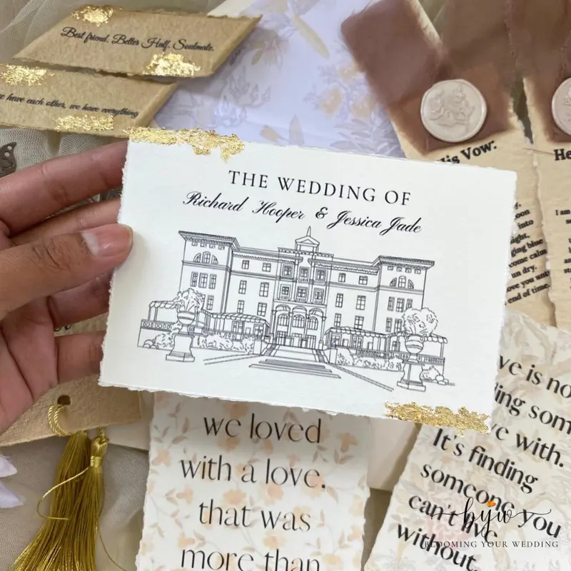 Custom Wedding Keepsake Ecer Kartu Ilustrasi Gedung Murah Property wedding keepsake 4