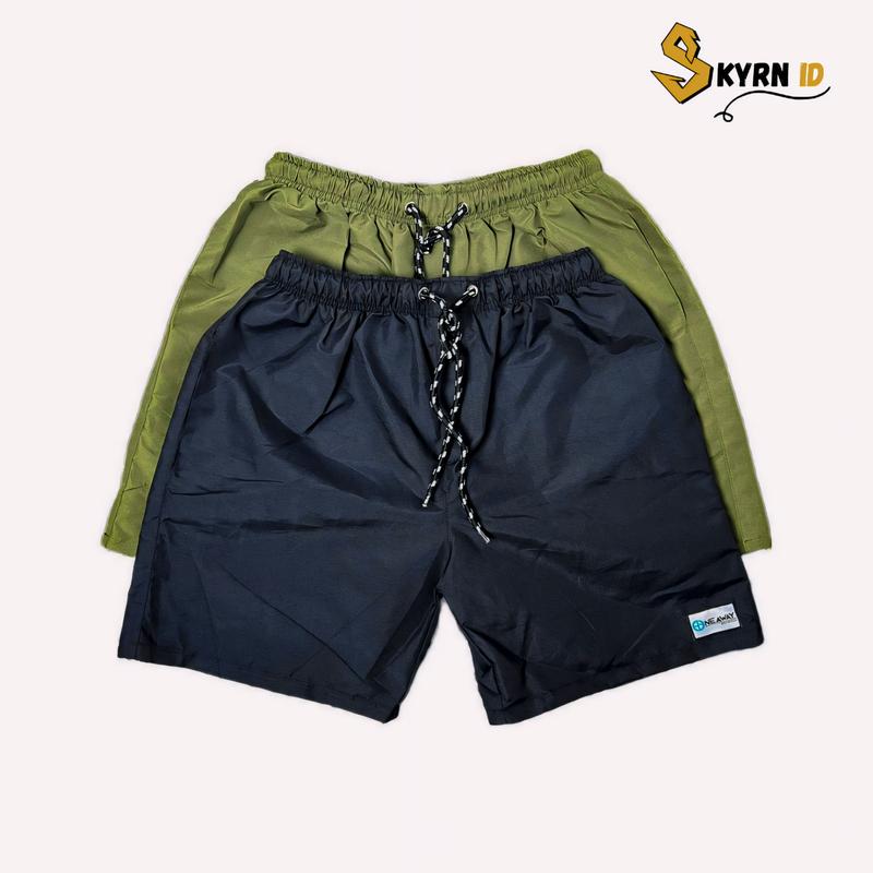 PAKET 2 PCS & 1 PCS  CELANA PENDEK BOARDSHORT ONEAWAY MURAH NYAMAN SANTAI PANTAI DISKON MELAR DI PINGGANG ADA KANTONG NYA UNTUK PRIA DAN WANITA ADA WARNA ABU HIJAU 5