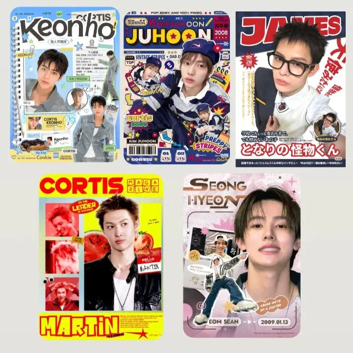 (25pcs) photodeco freebies , Keonho, Juho, James, Cortis, Martin, Seong Hyeon - Majalah Koleksi Foto Idol K-pop dengan Desain Menarik dan Kualitas Gambar Tinggi