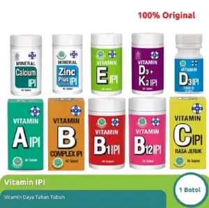 Vitamin IPI All Varian ( A, B1, B12, B COMPLEX, C, D3, E, CALCIUM, ZINC, D3K2 ) Vitamin IPI All Variant Vitamin IPI All Varian ( A, B1, B12, B COMPLEX, C, D3, E, CALCIUM, ZINC, D3K2 ) Vitamin IPI All Variant