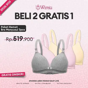 WIMIU PAKET 3PCS MENYUSUI BH MENYUSUI MATERNITY BRA TANPA KAWAT B1374