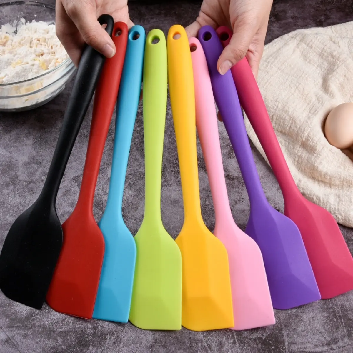 20cm  Rubber Spatula Heat Resistant Non-Stick Flexible Scrapers /  Kitchen Silicone Cream Butter Cake Batter Scraper /  Premium Scraper Scrapers Bakeware Tool