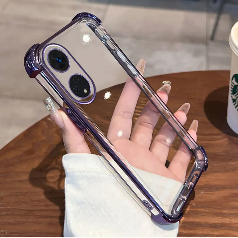 Ốp Điện Thoại, Ốp Cho OPPO A78 5G, Reno 8T 5G, Reno 8T 4G, Túi Khí Từ Tính Không Dây Mềm Sang Trọng, Chống Sốc, Ốp Điện Thoại Trong Suốt, Ốp Điện Thoại Mạ Điện Tử Bốn Góc 3