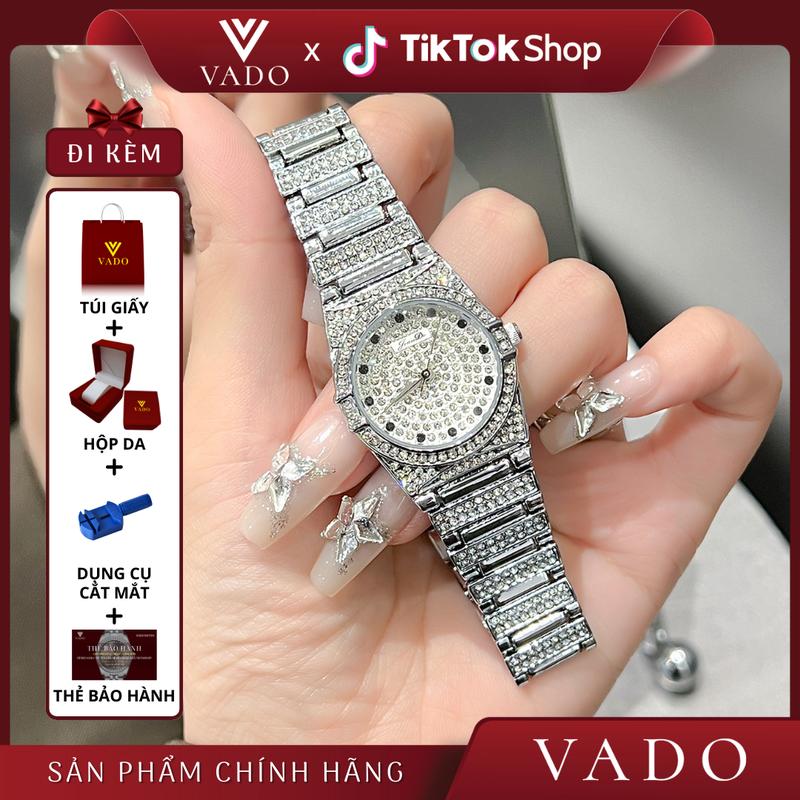 [LIVE 1 - DHJ3115] Đồng Hồ Nữ Mặt Tròn, Dây Kim Loại Đính Đá,  Phong Cách sang Chảnh Và Sang Trọng - JRANDE DHJ3115